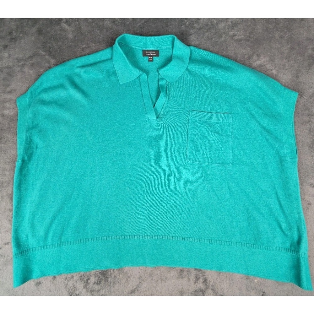 Banana Republic Cotton Linen‎ Blend Johnny Collar Knot  Green Oversized XL/XXL - Picture 4 of 9